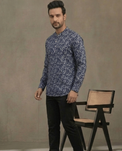Indigo Floral Kurta