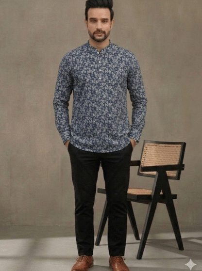 Indigo Floral Kurta
