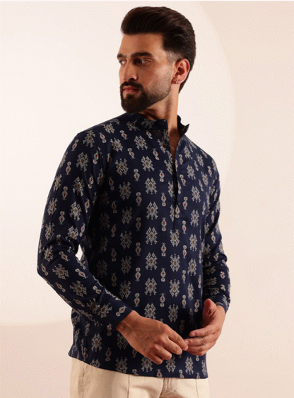 Navy Noor Printed Kurta