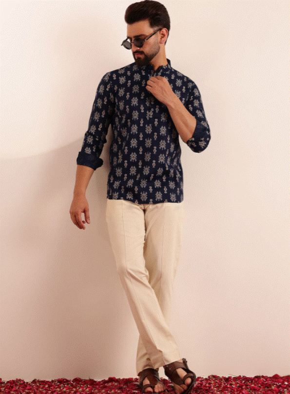 Navy Noor Printed Kurta