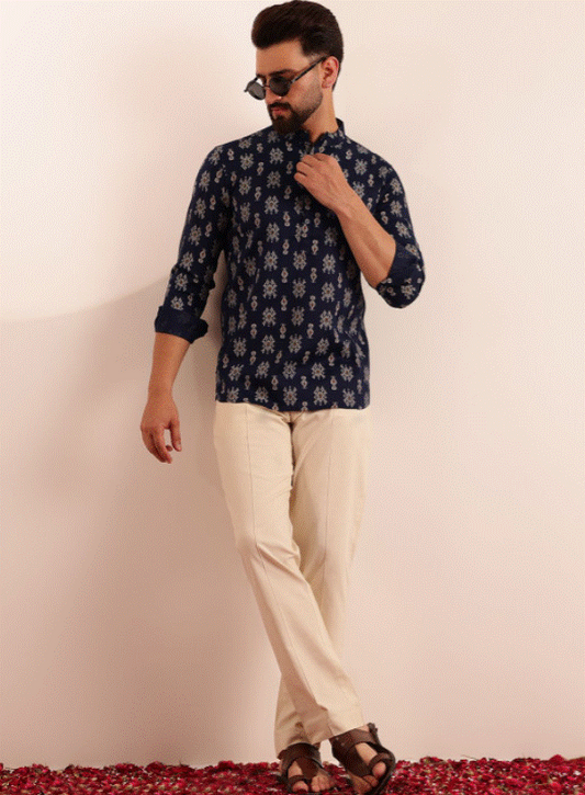 Navy Noor Printed Kurta