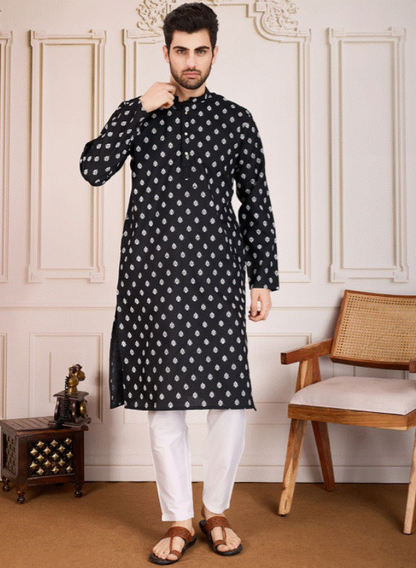 Black Zariya Kurta