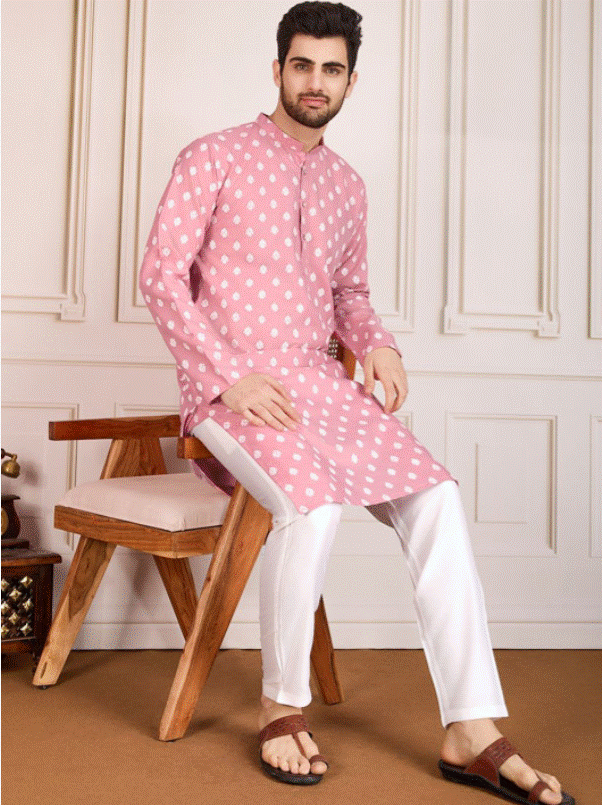 Pink Zariya Kurta
