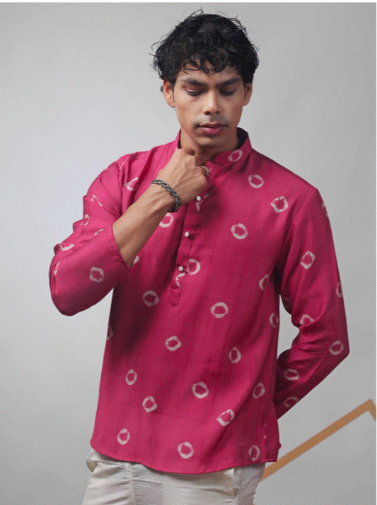 Fuchsia Print Kurta