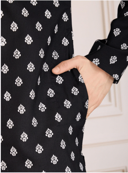 Black Zariya Kurta