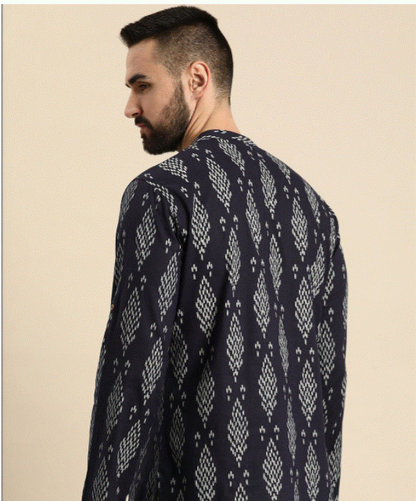 Black Ikat Kurta