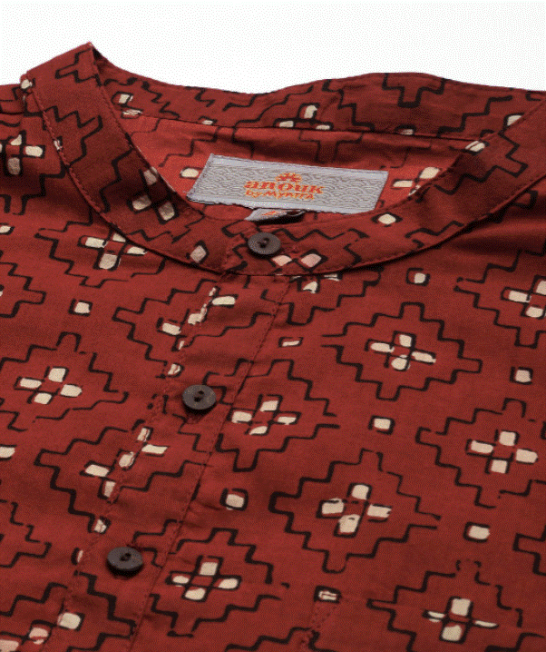 Maroon Motif Kurta