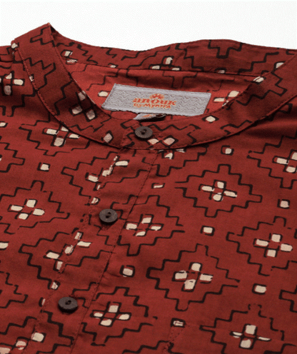 Maroon Motif Kurta