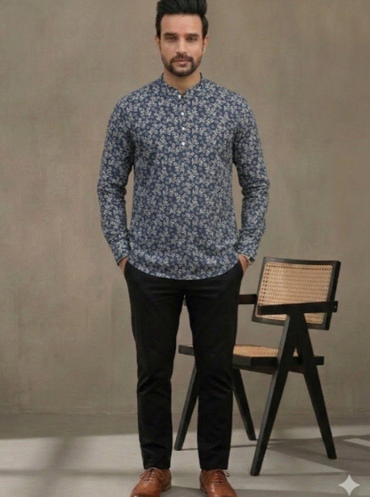 Indigo Floral Kurta