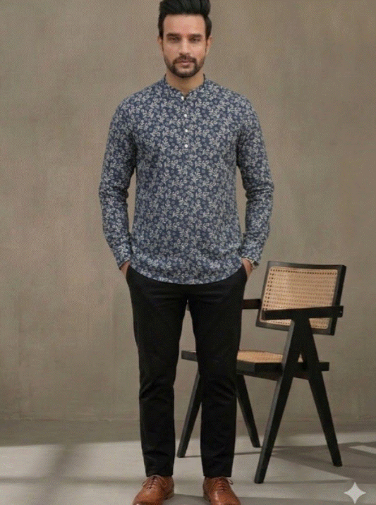 Indigo Floral Kurta