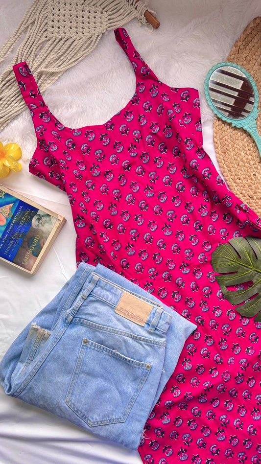 Hot Pink Long Kurti Top