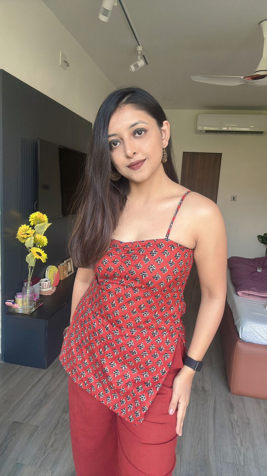 Rust Printed Co-Ord Set (2-Piece)