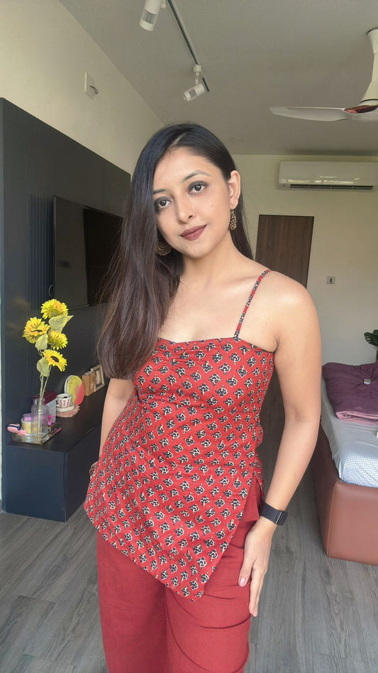 Rust Printed Co-Ord Set (2-Piece)