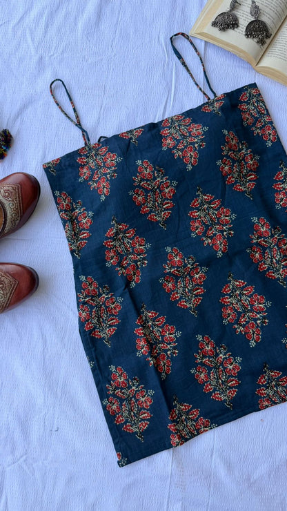 Midnight Fleur Backless Kurti