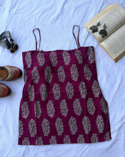 Magenta Meher Backless Kurti