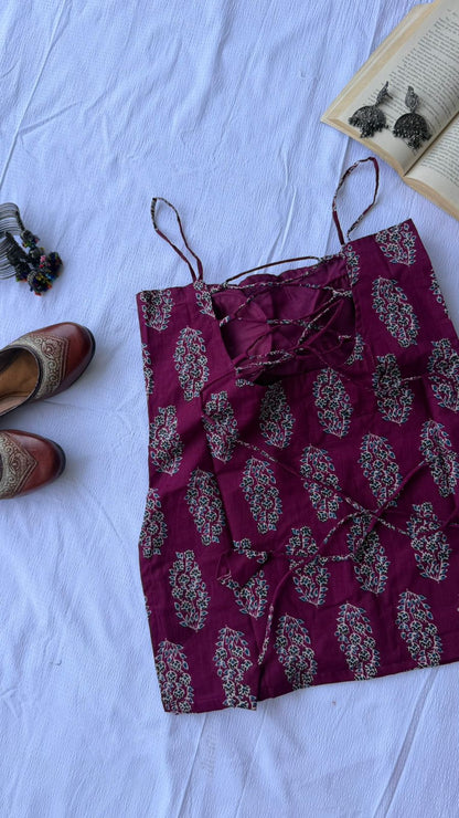 Magenta Meher Backless Kurti