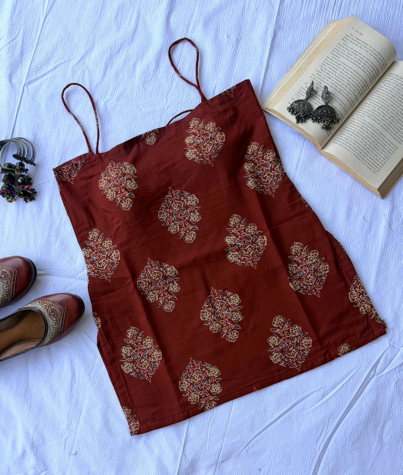 Cinnamon Glow Backless Kurti 🤎