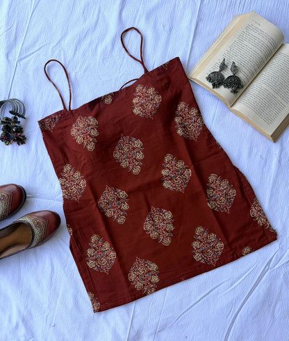 Cinnamon Glow Backless Kurti 🤎