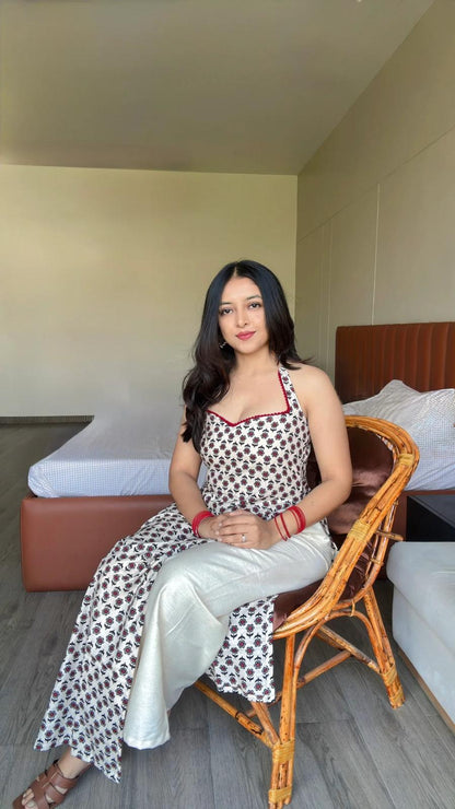 Ayla Ivory Halter Kurti