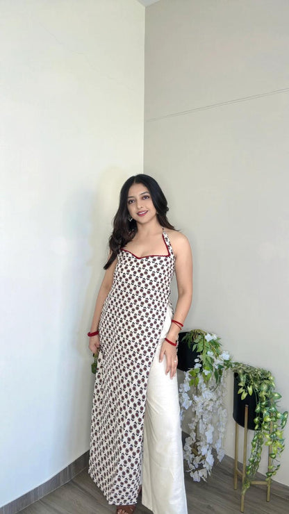 Ayla Ivory Halter Kurti