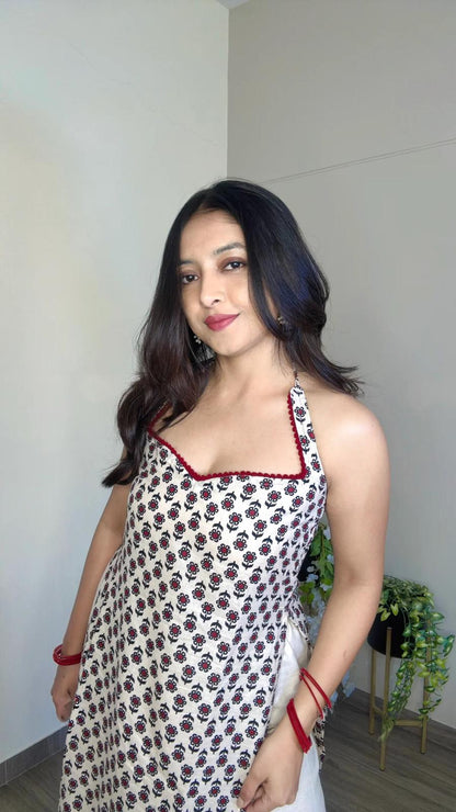 Ayla Ivory Halter Kurti