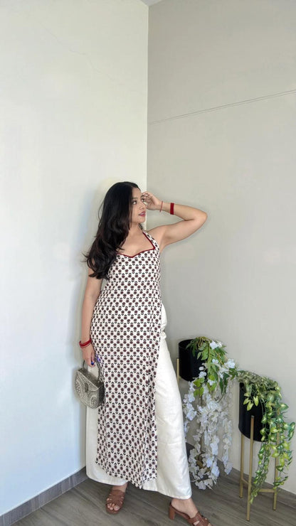 Ayla Ivory Halter Kurti