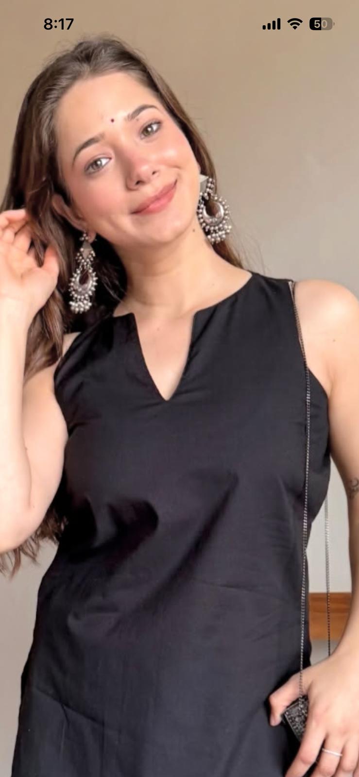 Black Kaajal Farshi Set (2-Piece)