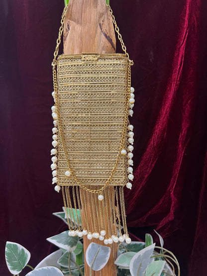Jhumar Gold Metal Purse