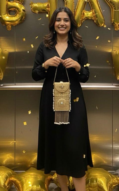 Jhumar Gold Metal Purse