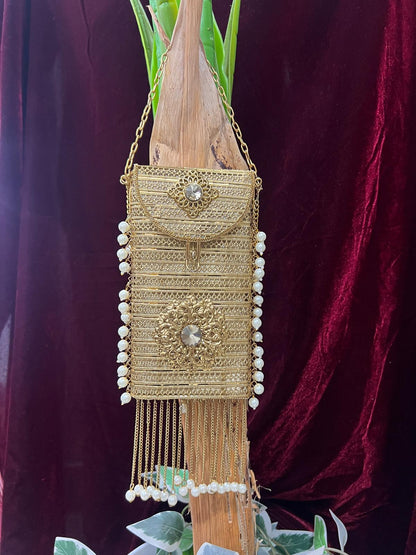 Jhumar Gold Metal Purse