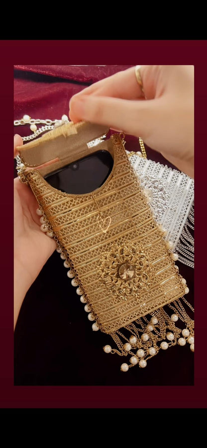 Jhumar Gold Metal Purse