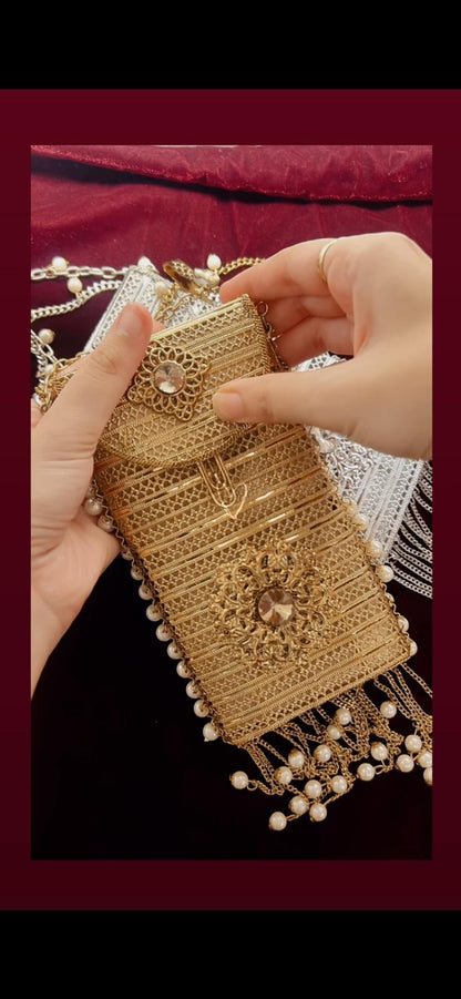 Jhumar Gold Metal Purse