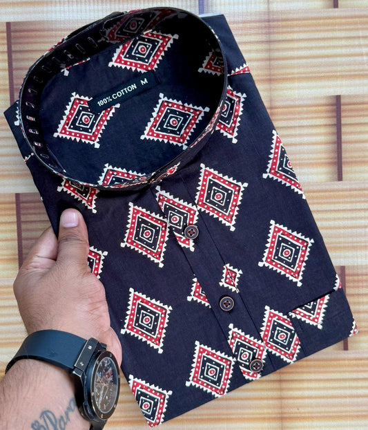 Black Diamond Print Kurta