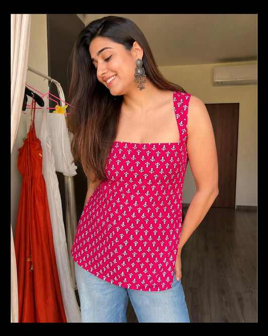 Meher Pink Block Print Kurti