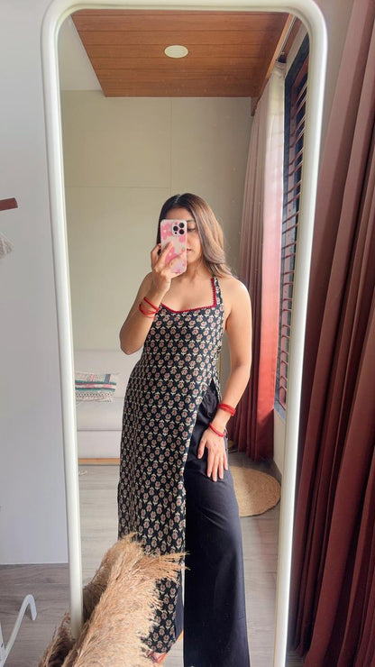 Ayla Black Halter Long Kurti