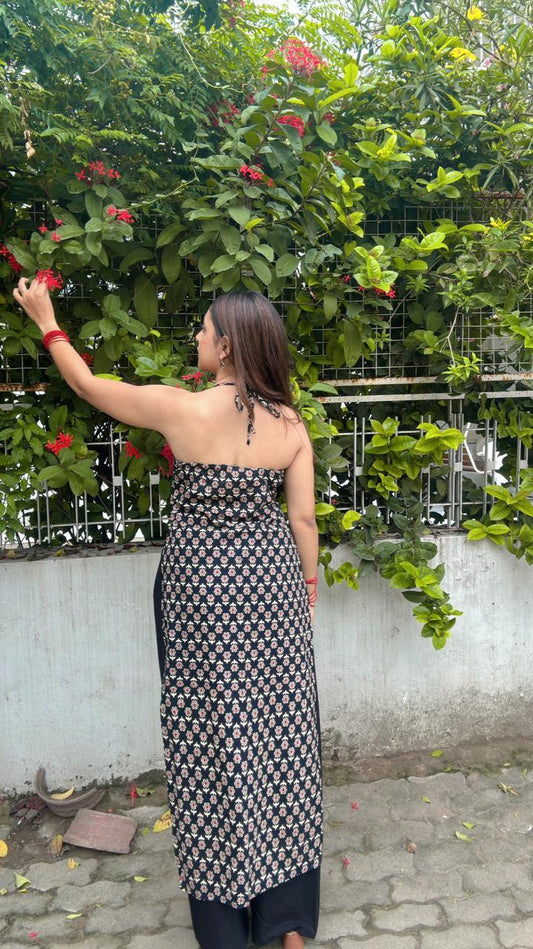 Ayla Black Halter Long Kurti