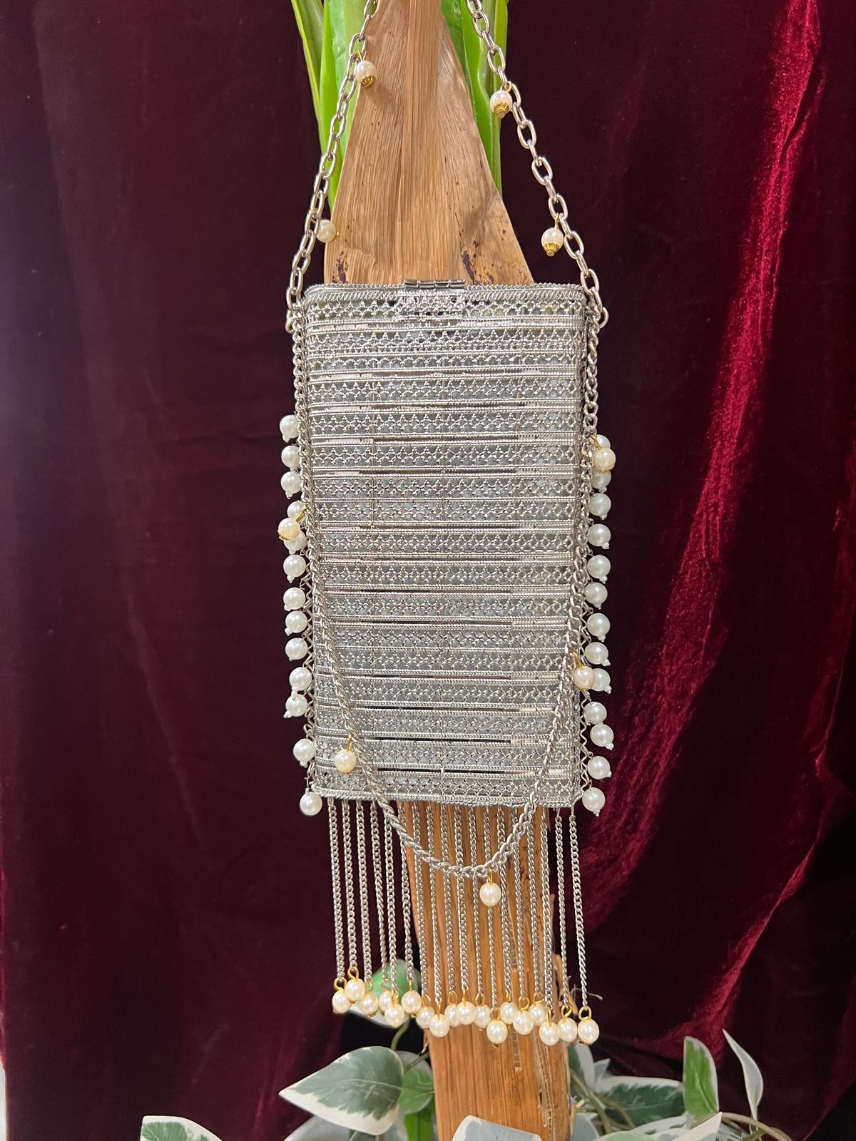 Jhumar SIlver Metal Purse