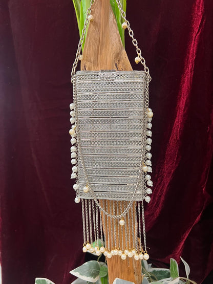 Jhumar SIlver Metal Purse