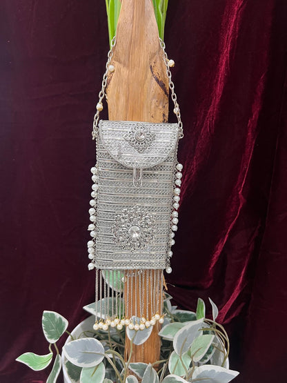 Jhumar SIlver Metal Purse