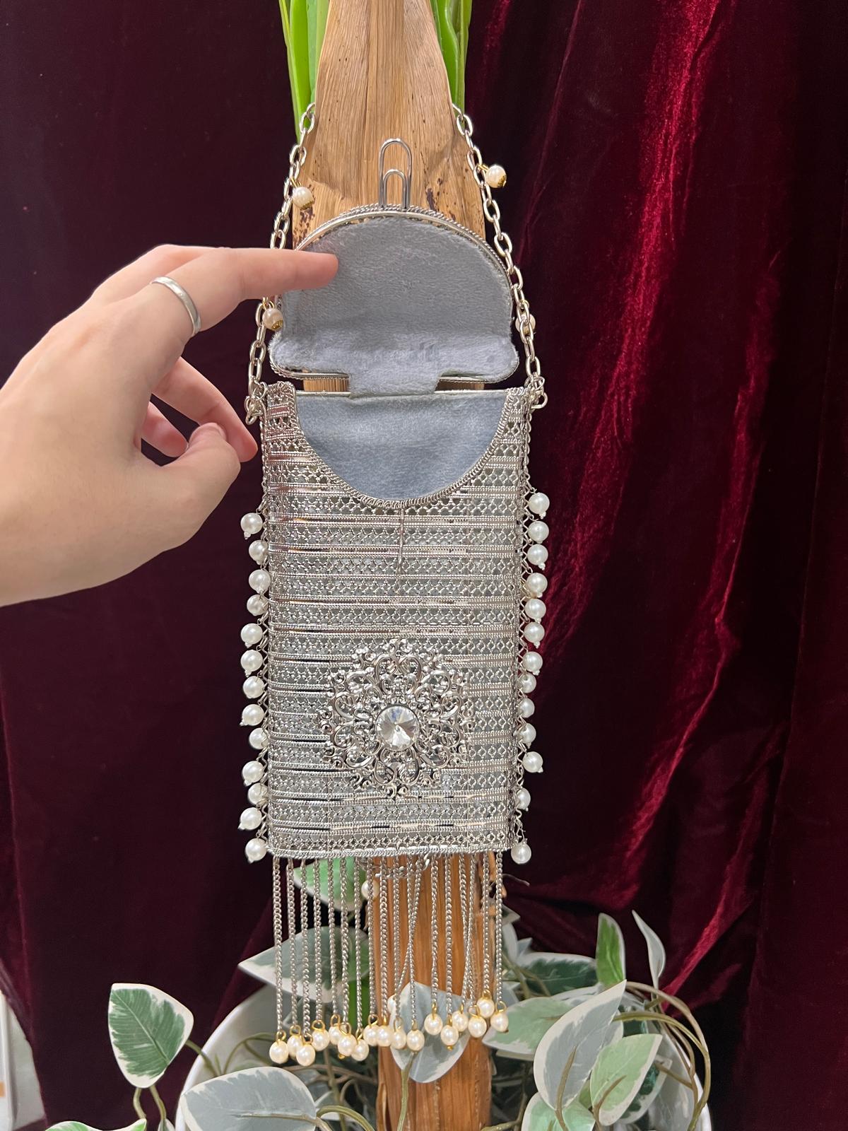 Jhumar SIlver Metal Purse