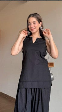Black Kaajal Farshi Set (2-Piece)
