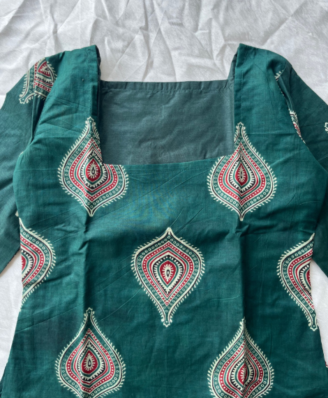 Emerald Paisley Bell Sleeve Kurti