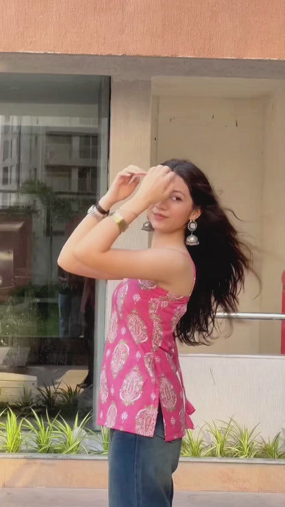 Rosé Backless Kurti 🌸