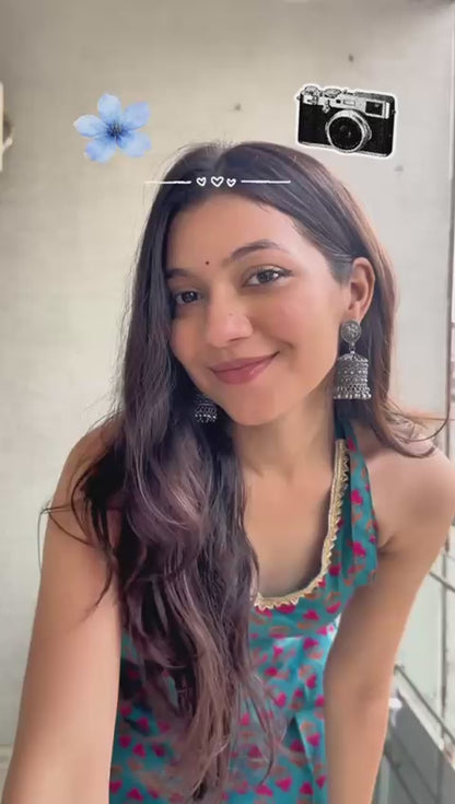 Peacock Masti Halter Kurti