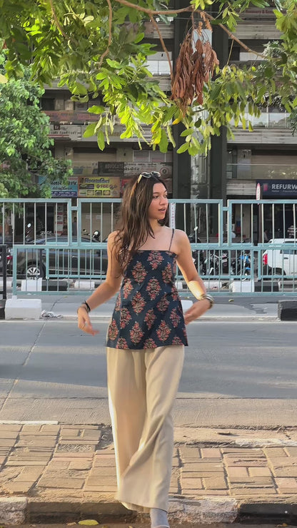 Midnight Fleur Backless Kurti