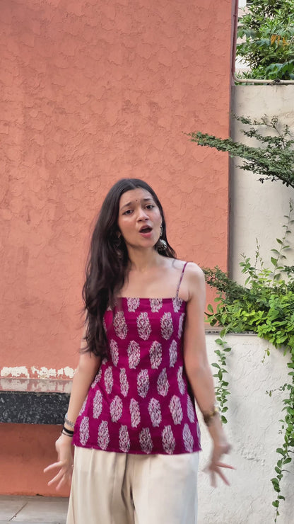 Magenta Meher Backless Kurti