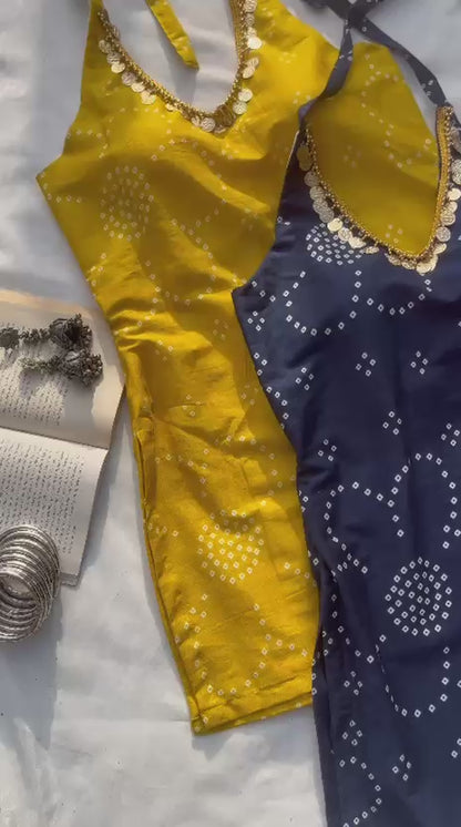 Cherry Red Backless Halter Kurti