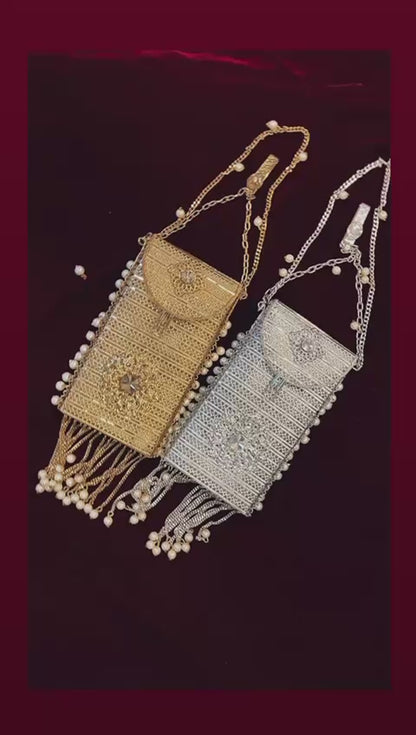 Jhumar SIlver Metal Purse