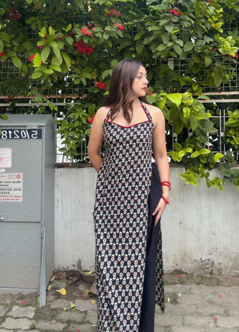 Ayla Black Halter Long Kurti